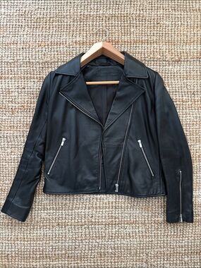 Comptoir des Cotonniers Black Leather Moto Jacket